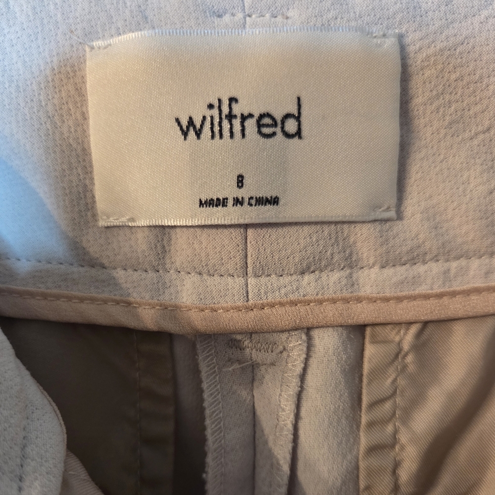 Aritzia Wilfred Crepe Pants Cream Sz 8 - Picture 3 of 7